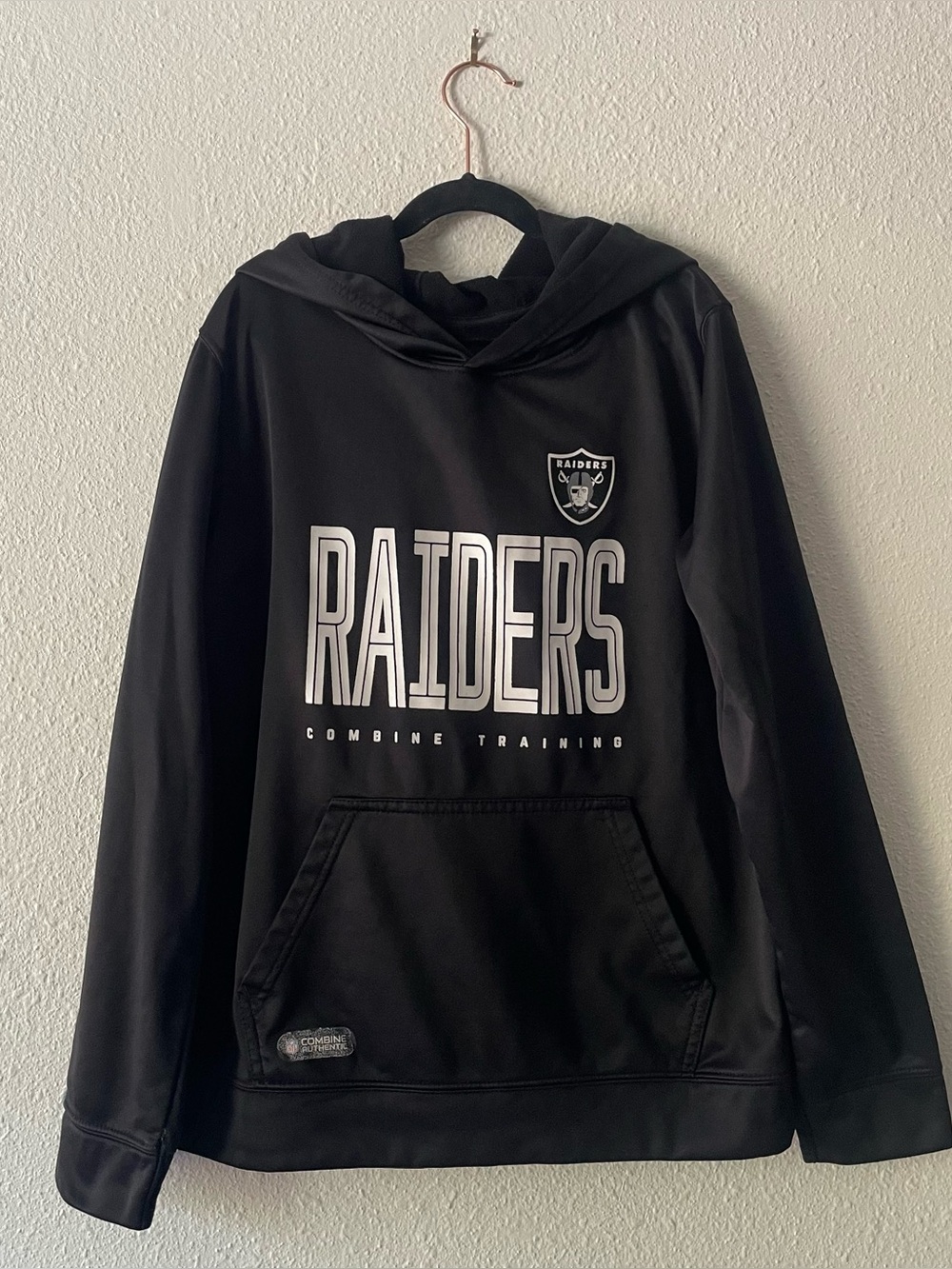 Las Vegas Raiders Hoodie Youth Large Womens XS Black NFL Combine Training